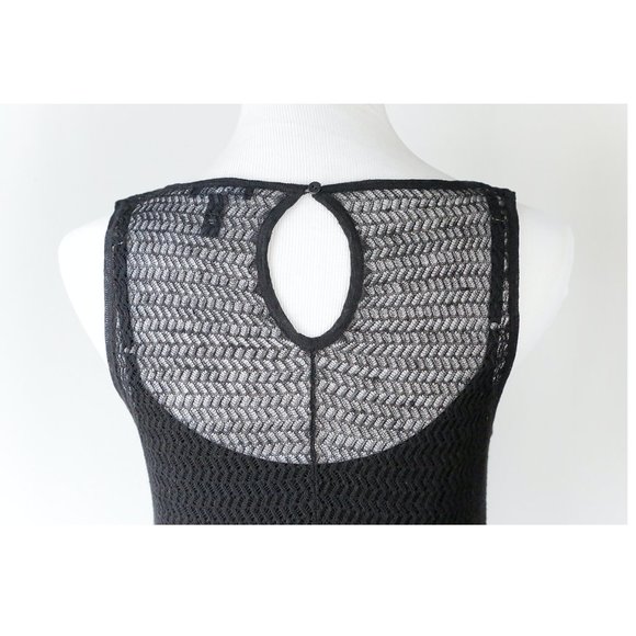 EILEEN FISHER Sheer Black Open Knit Tank Dress XS - Picture 11 of 12